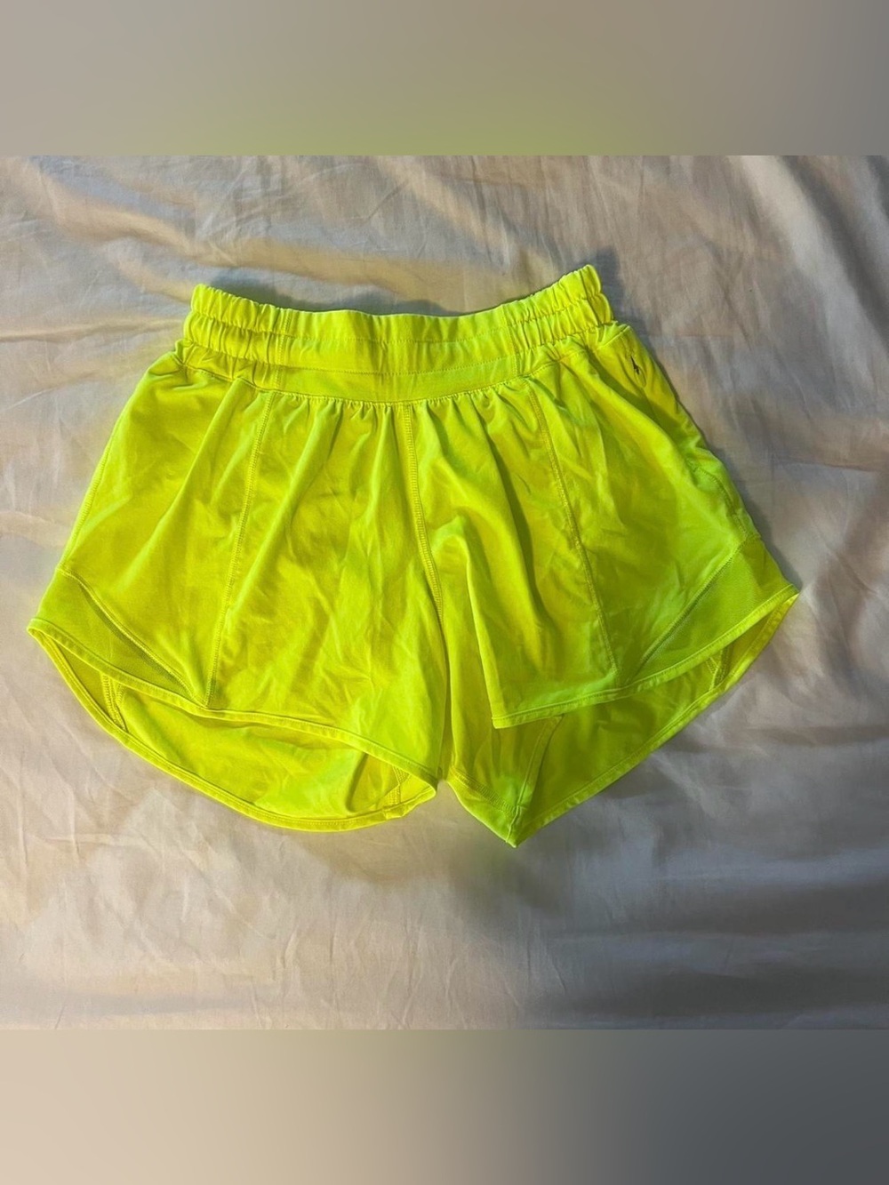 Neon Yellow Women's Lululemon Hotty Hot Shorts